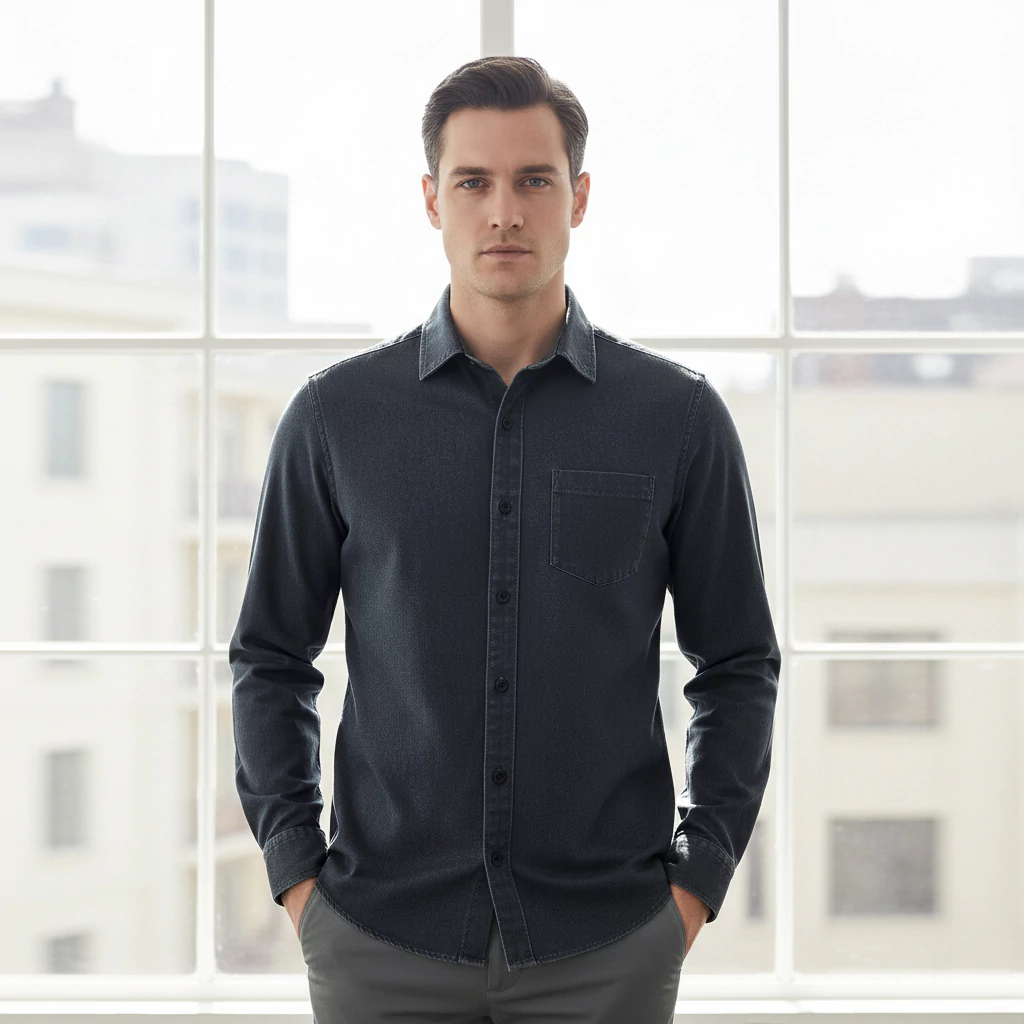 پیراهن مردانه لی ذغالسنگی - Image 2